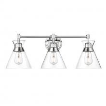 Golden Canada 0511-BA3 CH-CLR - Malta CH 3 Light Bath Vanity in Chrome with Clear Glass Shade