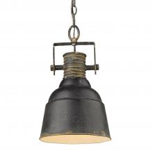 Golden Canada 0843-1P ABI - Quarry 1 Light Pendant in Antique Black Iron