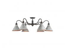 Golden Canada 0877-6SF ABI-GV - Jasper 6-Light Semi-Flush in Antique Black Iron with Galvanized Steel