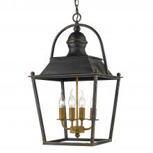 Golden Canada 0888-4P ABI - Christoff 4 Light Pendant in Antique Black Iron