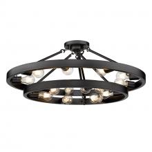 Golden Canada 1019-96SF BLK - Castile 15 Light Semi-Flush