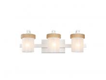 Golden Canada 1048-BA3 NWT-CS - Chatham 3-Light Vanity Light in Natural White with Clear Sandblasted Glass