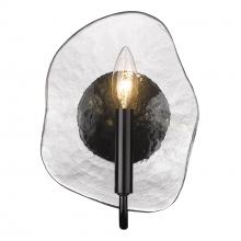 Golden Canada 1140-1W BLK-HWG - Samara 1 Light Wall Sconce in Matte Black with Hammered Water Glass Shade