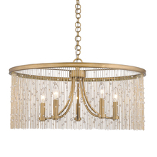 Golden Canada 1771-5 PG-CRY - Marilyn CRY 5 Light Chandelier in Peruvian Gold with Crystal Strands