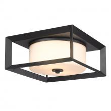 Golden Canada 2073-OFM NB-OP - Smyth Outdoor Flush Mount in Natural Black with Opal Glass