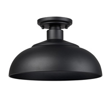 Golden Canada 2866-OSF NB-NB - Levitt Semi-Flush - Outdoor in Natural Black with Natural Black Shade