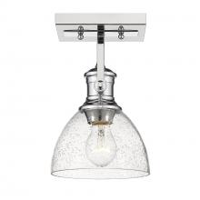 Golden Canada 3118-1SF CH-SD - Hines 1-Light Semi-Flush in Chrome with Seeded Glass