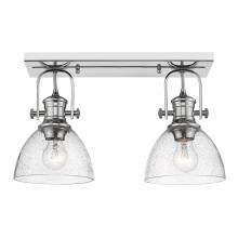 Golden Canada 3118-2SF CH-SD - Hines 2-Light Semi-Flush in Chrome with Seeded Glass