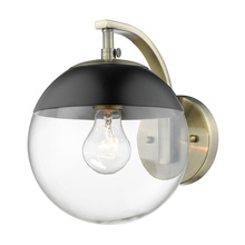 Golden Canada 3219-1W AB-BLK - Dixon Sconce in Aged Brass with Clear Glass and Matte Black Cap