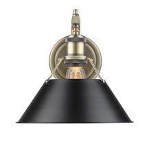 Golden Canada 3306-1W AB-BLK - Orwell AB 1 Light Wall Sconce in Aged Brass with Matte Black shade