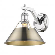 Golden Canada 3306-1W CH-AB - Orwell 1-Light Wall Sconce in Chrome with Aged Brass