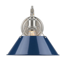 Golden Canada 3306-1W PW-NVY - Orwell PW 1 Light Wall Sconce in Pewter with Matte Navy shade