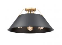 Golden Canada 3306-3FM BCB-BLK - Orwell BCB 3 Light Flush Mount in Brushed Champagne Bronze with Matte Black shade