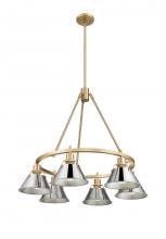 Golden Canada 3306-6 BCB-CH - Orwell BCB 6 Light Chandelier in Brushed Champagne Bronze with Chrome shades