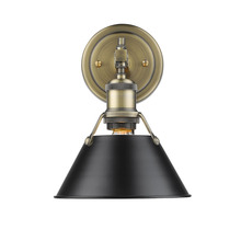 Golden Canada 3306-BA1 AB-BLK - Orwell 1-Light Bath Vanity in Aged Brass with Matte Black