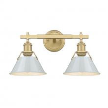 Golden Canada 3306-BA2 BCB-DB - Orwell BCB 2 Light Bath Vanity in Brushed Champagne Bronze with Dusky Blue shades