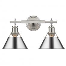 Golden Canada 3306-BA2 PW-CH - Orwell PW 2 Light Bath Vanity in Pewter with Chrome shades