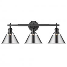 Golden Canada 3306-BA3 BLK-CH - Orwell BLK 3 Light Bath Vanity in Matte Black with Chrome shades