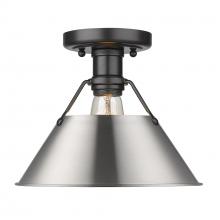 Golden Canada 3306-FM BLK-PW - Orwell BLK Flush Mount in Matte Black with Pewter shade