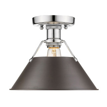 Golden Canada 3306-FM CH-RBZ - Orwell 1-Light Flush Mount in Chrome with Rubbed Bronze