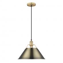 Golden Canada 3306-L BCB-AB - Orwell BCB Large Pendant - 14 in Brushed Champagne Bronze with Aged Brass shade