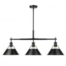 Golden Canada 3306-LP BLK-BLK - Orwell BLK 3 Light Linear Pendant in Matte Black with Matte Black shades