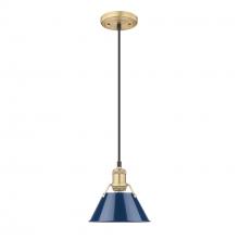 Golden Canada 3306-S BCB-NVY - Orwell BCB Small Pendant - 7 in Brushed Champagne Bronze with Matte Navy shade