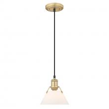 Golden Canada 3306-S BCB-OP - Orwell BCB Small Pendant - 7" in Brushed Champagne Bronze with Opal Glass