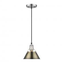 Golden Canada 3306-S PW-AB - Orwell 7.5" Wide Small Pendant in Pewter with Aged Brass