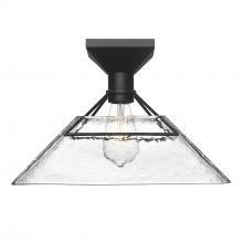 Golden Canada 3308-SF BLK-WTG - Kepler Semi-Flush in Matte Black with Water Glass Shade