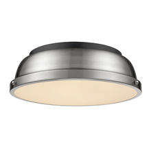 Golden Canada 3602-14 BLK-PW - Duncan 14" Flush Mount in Matte Black with Pewter