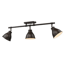 Golden Canada 3602-3SF RBZ-RBZ - Duncan 3 Light Semi-Flush - Track Light in Rubbed Bronze with Rubbed Bronze Shades