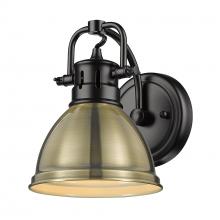 Golden Canada 3602-BA1 BLK-AB - Duncan 1 Light Bath Vanity in Matte Black with a Aged Brass Shade