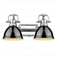 Golden Canada 3602-BA2 CH-BK - Duncan 2 Light Bath Vanity in Chrome with Black Shades