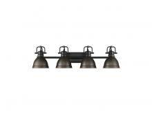 Golden Canada 3602-BA4 BLK-RBZ - Duncan 4-Light Bath Vanity in Matte Black with Rubbed Bronze