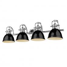 Golden Canada 3602-BA4 CH-BK - Duncan CH 4 Light Bath Vanity in Chrome with Black Shades