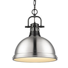 Golden Canada 3602-L BLK-PW - Duncan 1-Light Pendant with Chain in Matte Black with Pewter