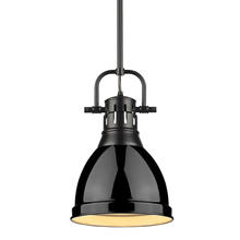 Golden Canada 3604-S BLK-BK - Duncan Small Pendant with Rod in Matte Black with Black