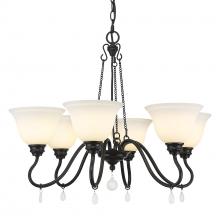 Golden Canada 3715-6 BLK-OP - Donya 6 Light Chandelier in Matte Black