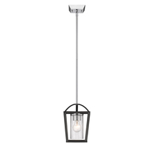 Golden Canada 4309-M1L BLK-SD - Mercer Mini Pendant in Matte Black with Chrome accents and Seeded Glass