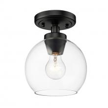 Golden Canada 4855-FM BLK-CLR - Galveston BLK Flush Mount in Matte Black with Clear Glass Shade