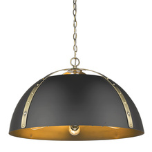 Golden Canada 6928-5P AB-BLK - Aldrich AB 5 Light Pendant in Aged Brass