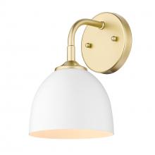 Golden Canada 6956-1W OG-WHT - Zoey 1-Light Wall Sconce in Olympic Gold with Matte White Shade