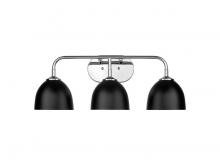 Golden Canada 6956-BA3 CH-BLK - Zoey 3-Light Vanity Light in Chrome with Matte Black