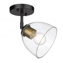 Golden Canada 6958-SF BLK-BCB-CLR - Roxie Semi-Flush in Matte Black with Brushed Champagne Bronze and Clear Glass Shade