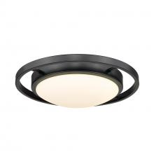 Golden Canada 9130-FM14 BLK-OP - Astra 14" Flush Mount in Matte Black with Opal Glass