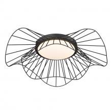 Golden Canada 9136-FM24 NB-OP - Elena Flush Mount - 24" in Natural Black with Opal Glass Shade