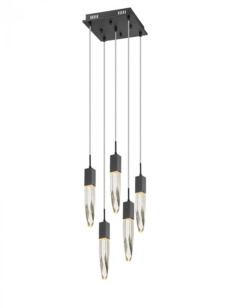 The Original Aspen Collection Black 5 Light Pendant Fixture