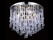 Avenue Lighting HF1803-PN - Hollywood Blvd. Polished Nickel Tear Drop Glass Flush Mount