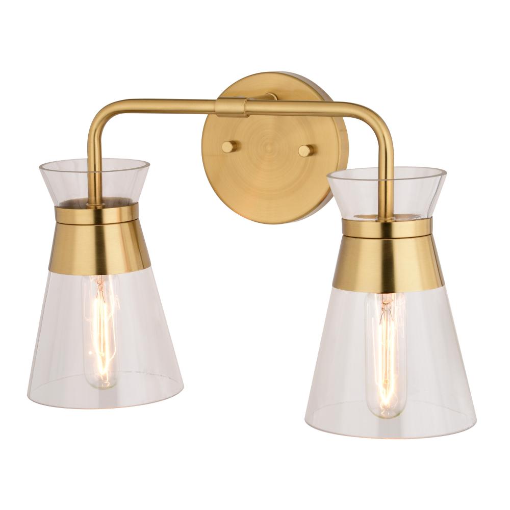 Harper 2 Light Vanity Natural Brass